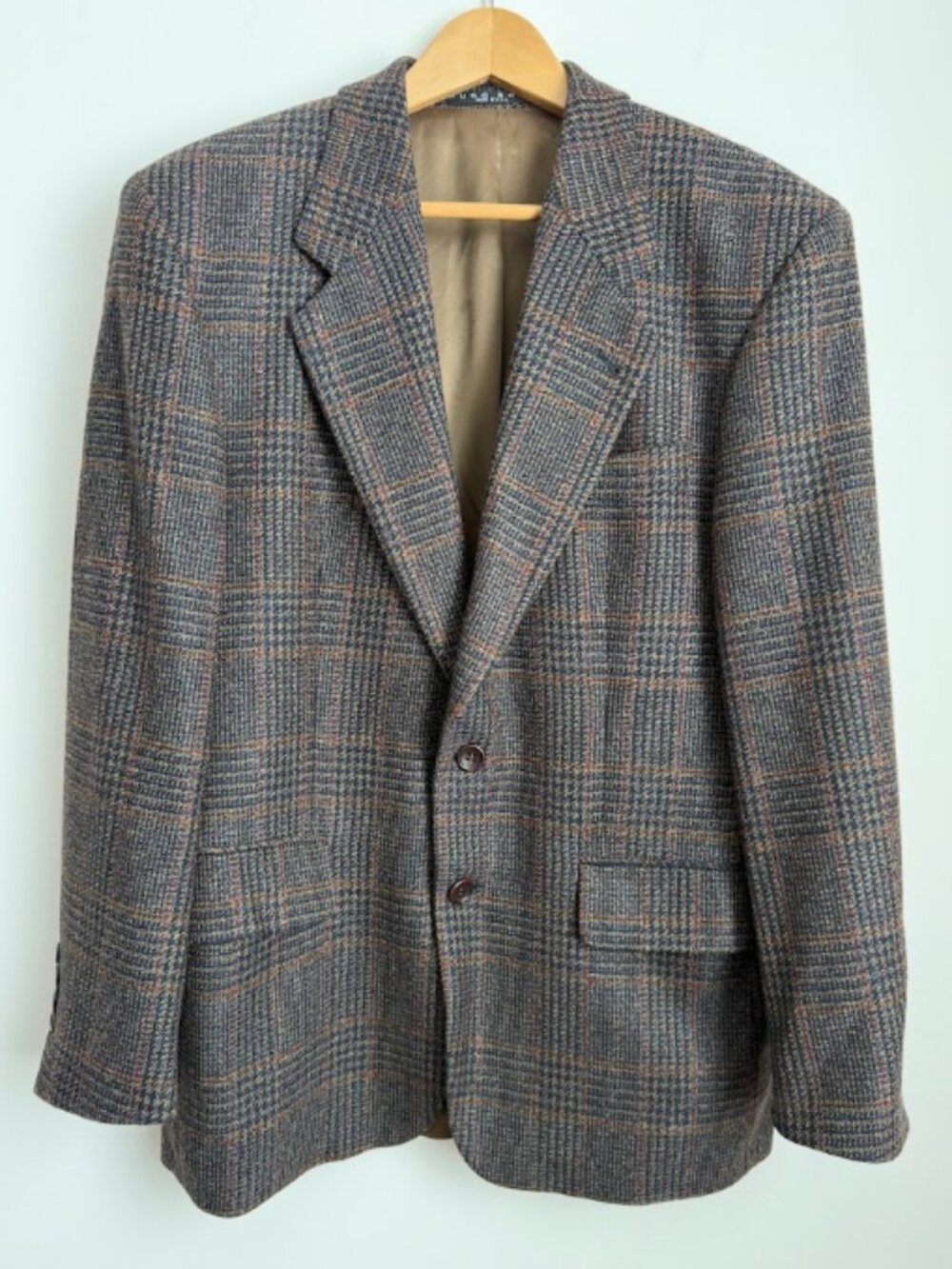 Vintage HUGO BOSS x Barneys Loro Piana Plaid Sport Coat Blazer 38R Wool Cashmere